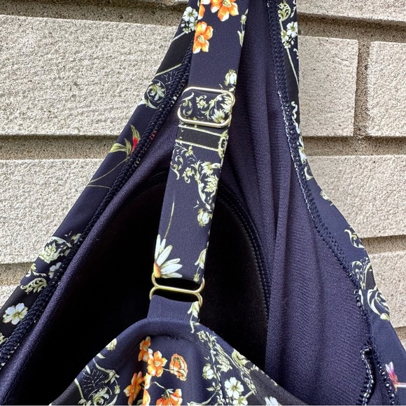 Agua Bendita Target Blue Floral Tile Print One Piece Swimsuit 1X Cheeky - Picture 7 of 13